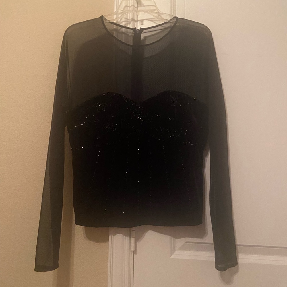 JR Nites black dressy top size L
